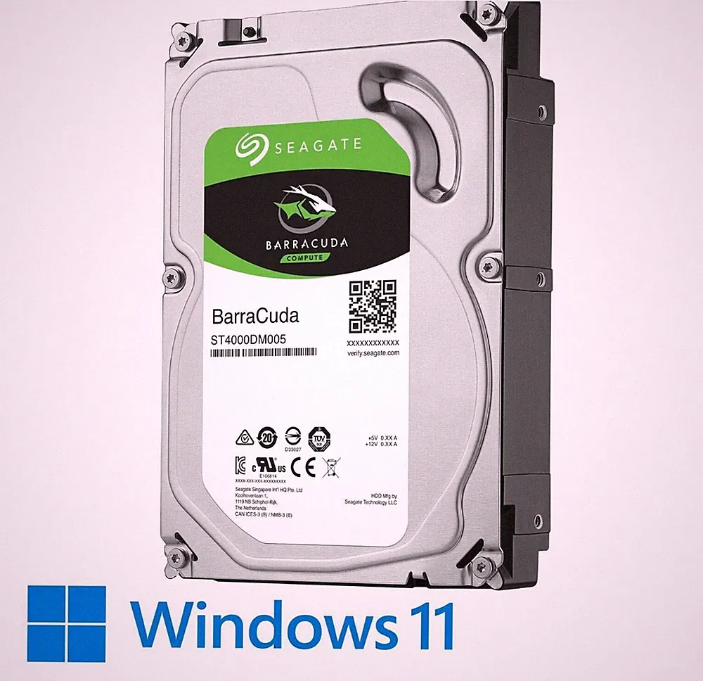 1TB 3.5" SATA Internal Hard Drive HDD For Desktop Windows 11 Pro 64bit UEFI Used