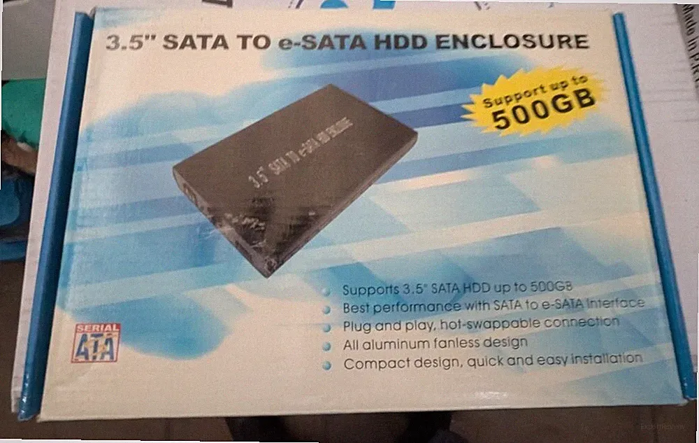 3.5 SATA e-SATA Aluminum Hard Disk Drive External Enclosure Case NEW 3.5 Powered
