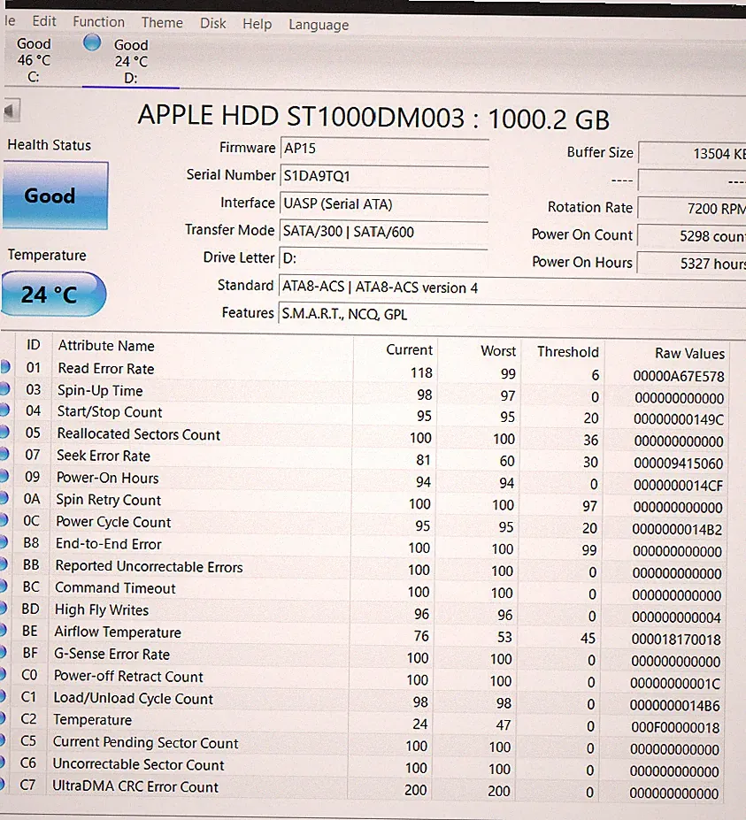 Apple HDD Seagate Barracuda Model ST1000DM003 1TB Internal Hard Drive Cache 64MB