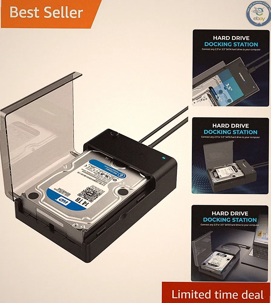 Efficient USB 3.0 SATA Docking Station with Cloning Software - 20TB Support