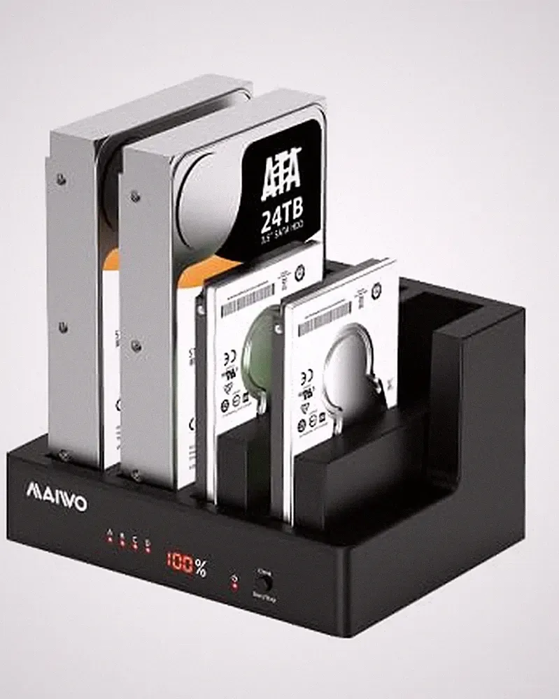 MAIWO 4 Bay Hard Drive Docking Station with Offline Cloning, External Hard Dr...