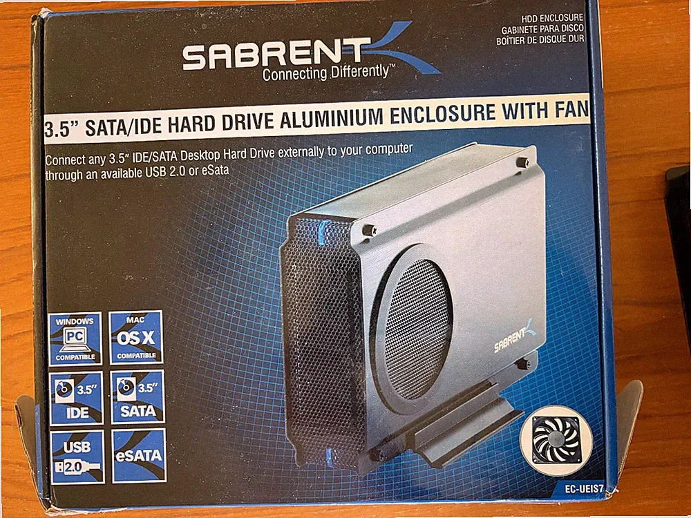 Sabrent EC-UEIS7 3.5" SATA/IDE Hard Drive Aluminum Enclosure Fan 2.0 USB