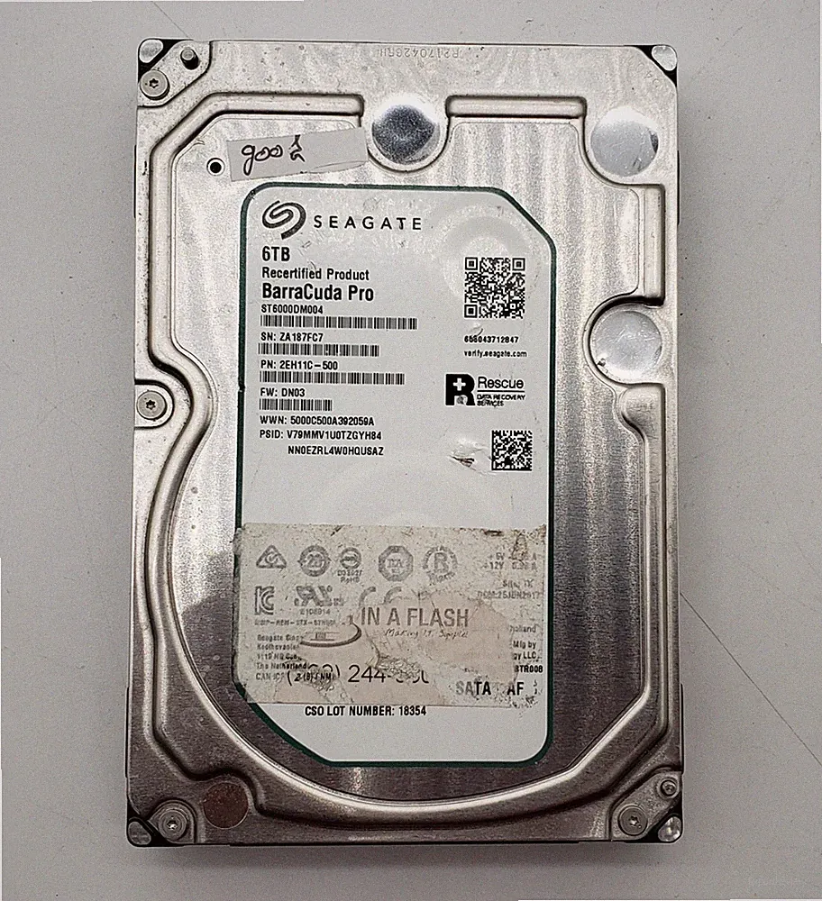 Seagate BarraCuda 6TB, ST6000DM004 Internal Hard Drive SATA 6GB/s 128MB