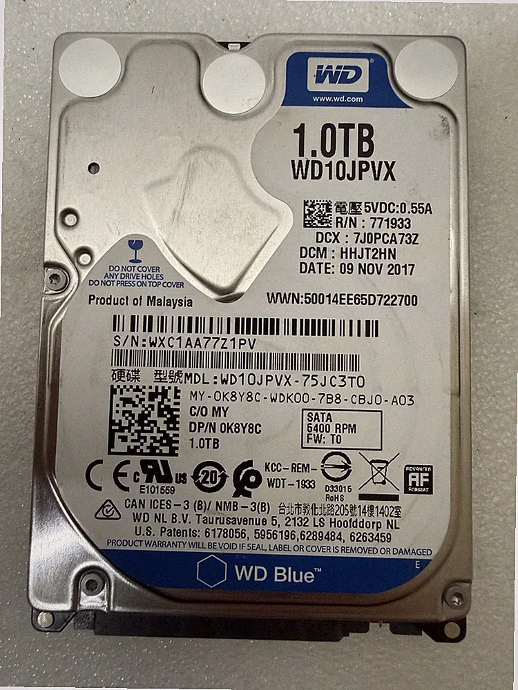 WD Blue 1TB HDD WD10JPVX-75JC3T0 2.5" SATA 5400RPM Hard Drive 0K8Y8C